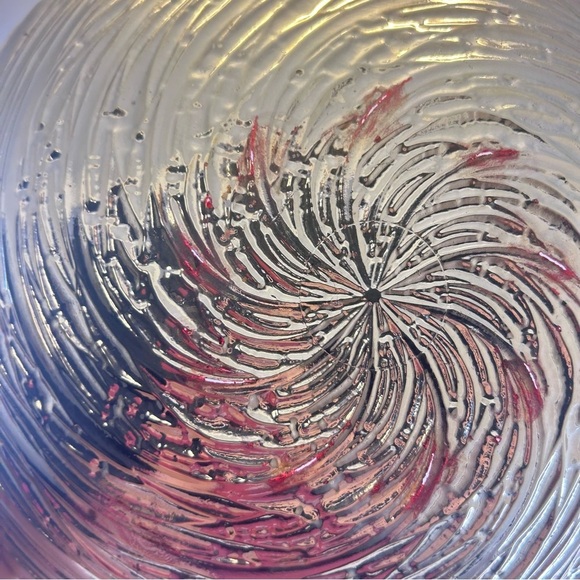 Artistic Accents Glass Decorative Bowl Red Orange Gold Silver Made in Turkey - Picture 7 of 11